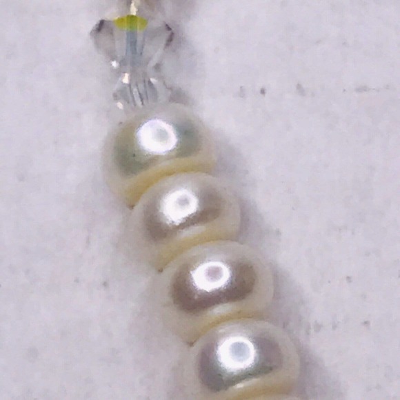 Lety G Sterling Silver Calla Lily FLower Charm Pearl Necklace Faceted Glass Bead - Picture 8 of 12